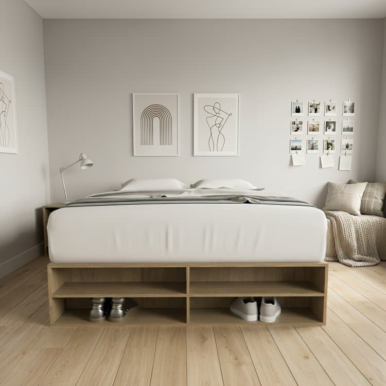 Box Cama 1.40 Mts - 4 Cajones Olmo F./Gris C., imagen 1 de 1