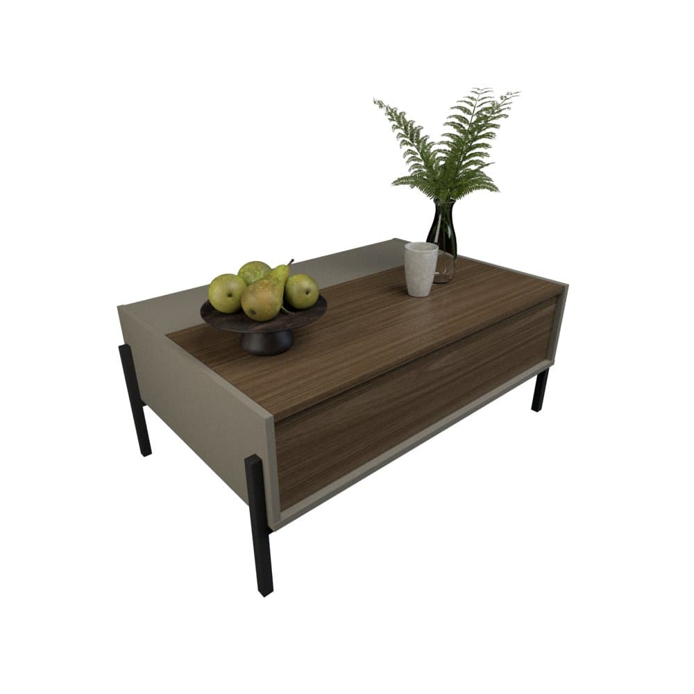 Mesa de Centro Metalwood con puerta 0.89 Mts Gris C./Nogal, imagen 1 de 1