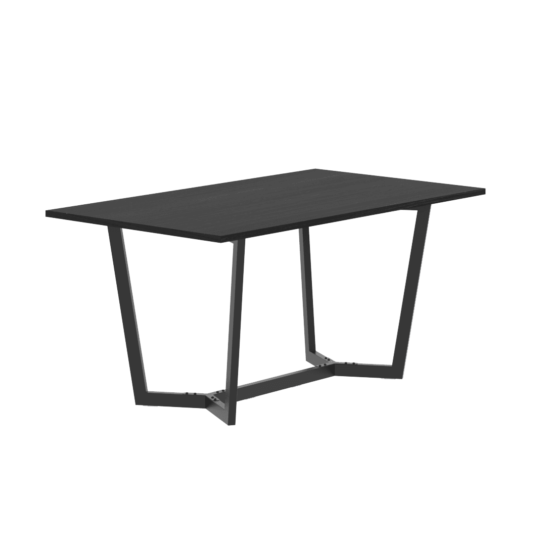 Mesa Madera Moderna Negra Base Metálica Negra 1,6 Mt, imagen 1 de 1