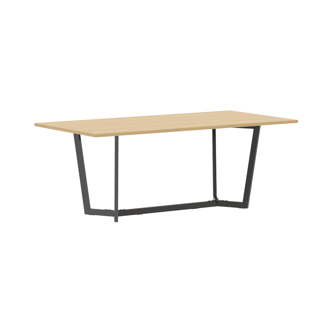 Mesa Madera Moderna Roble Base Metálica Negra 2 Mt, imagen 1 de 1