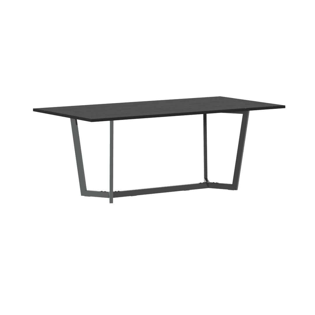Mesa Madera Moderna Negra Base Metálica Negra 2 Mt, imagen 1 de 1