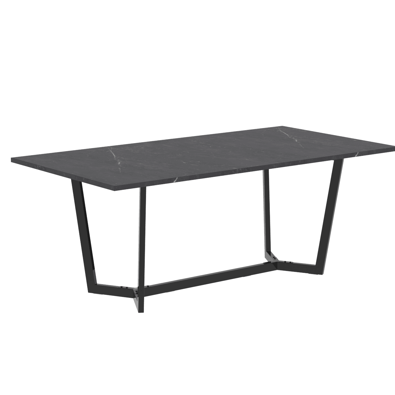 Mesa Madera Moderna Gris Marmol Base Metálica Negra 2 Mt, imagen 1 de 1