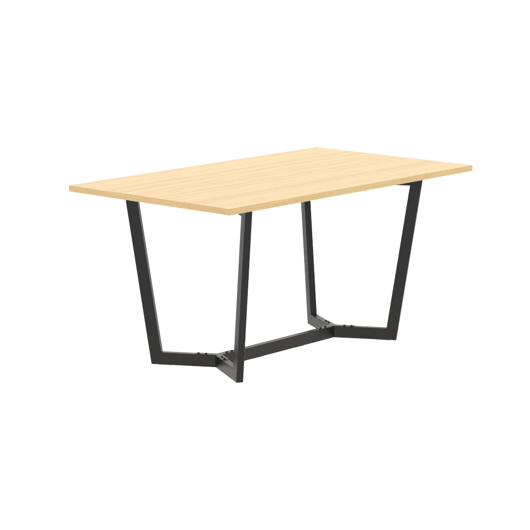 Mesa Madera Moderna Roble Base Metálica Negra 1,6 Mt, imagen 1 de 1