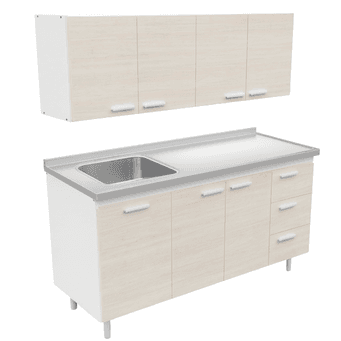 Combo 160 Mts Venezia con Bacha Izquierda Inoxul, imagen 1 de 1
