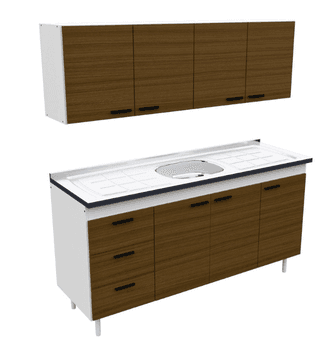 Combo 160 Mts Avellana con Bacha Central Inoxul, imagen 1 de 1