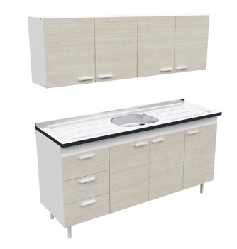 Combo 160 Mts Venezia con Bacha Central Inoxul, imagen 1 de 1