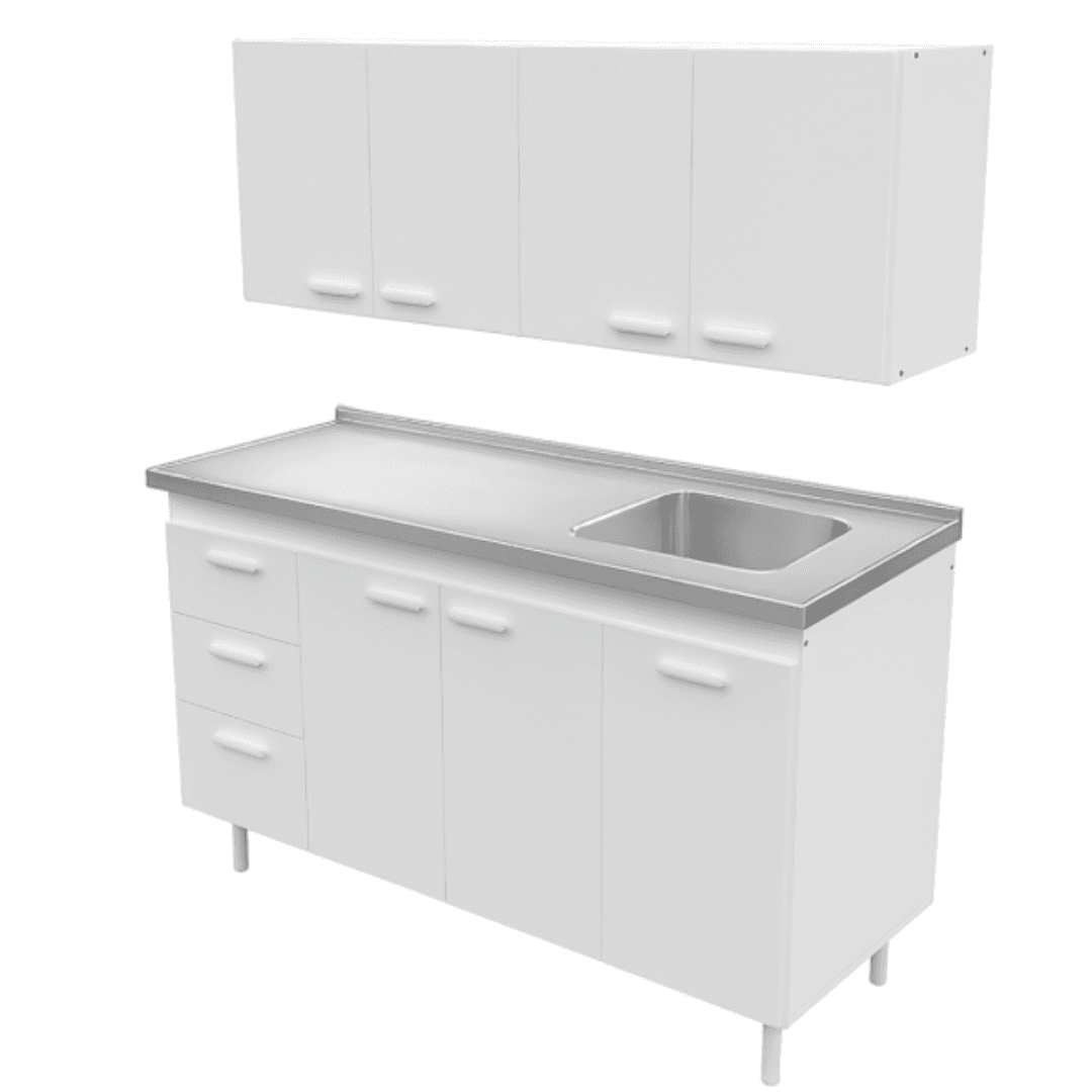 Combo 140 Mts Blanco con Bacha Lateral Reversible, imagen 1 de 1